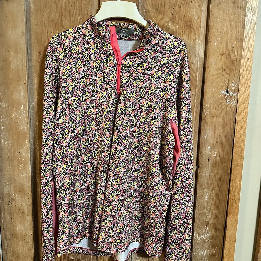 Callaway Apparel WOMENS MINI FLORAL PRINTED POLO